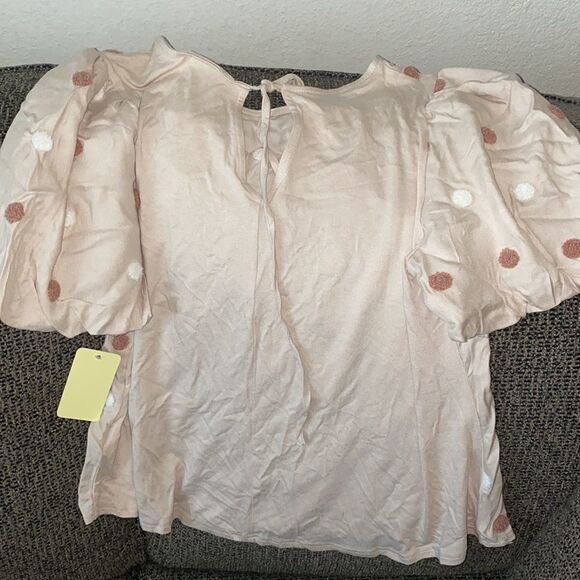 ✨HP✨Embroidered Polka Dot Puff Sleeves Blouse✨ - Picture 6 of 6